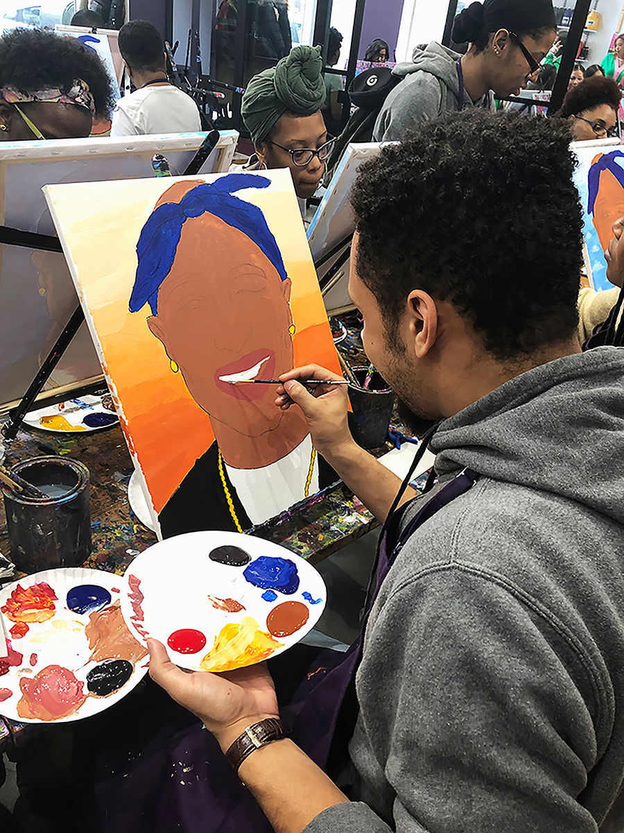 Alex Borden paints Tupac