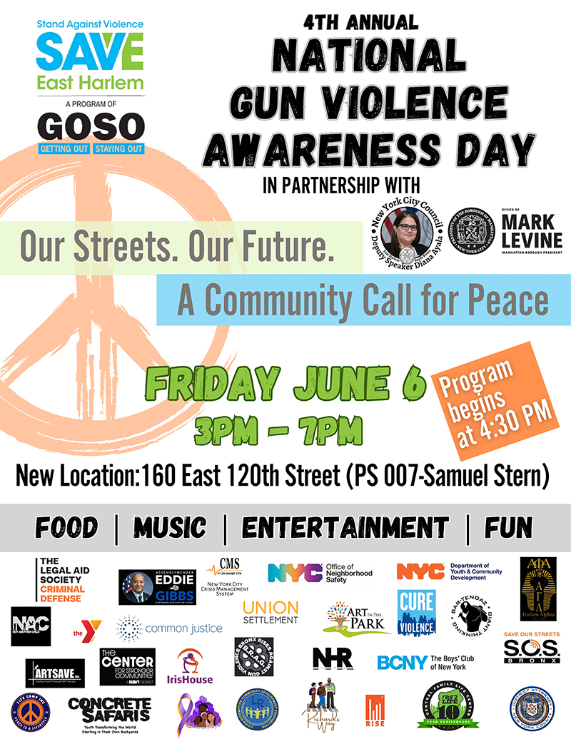 GOSO SAVE June 7 National Gun Violence Awareness Day flyer