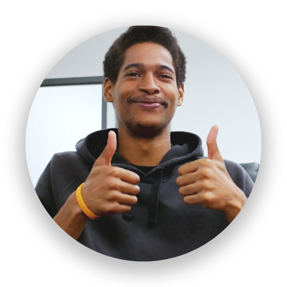 Participant giving thumbs up