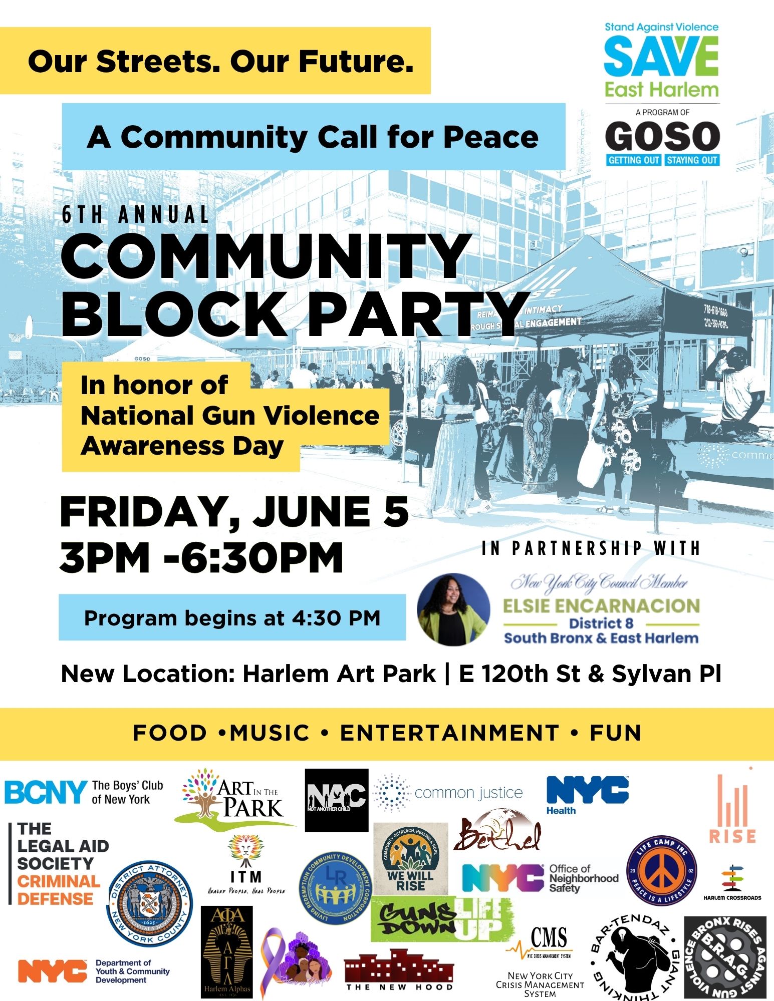 National Gun Violence Awareness Day Community Block Party flier
