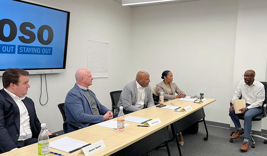 New York City area leaders meet with GOSO Director of Employment William Blair before meeting participants