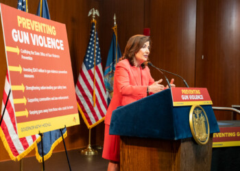 Governor Kathy Hochul speaks at bill signing to codify into law the New York State Office of Gun Violence Prevention Governor Kathy Hochul speaks at bill signing to codify into law the New York State Office of Gun Violence Prevention